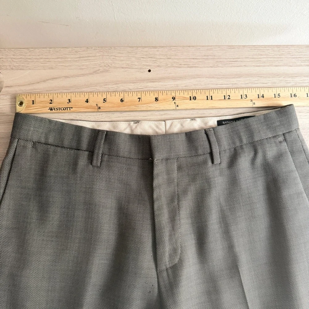 Banana Republic Tailored Slim Fit Wool Dress Pants Grey 31x30